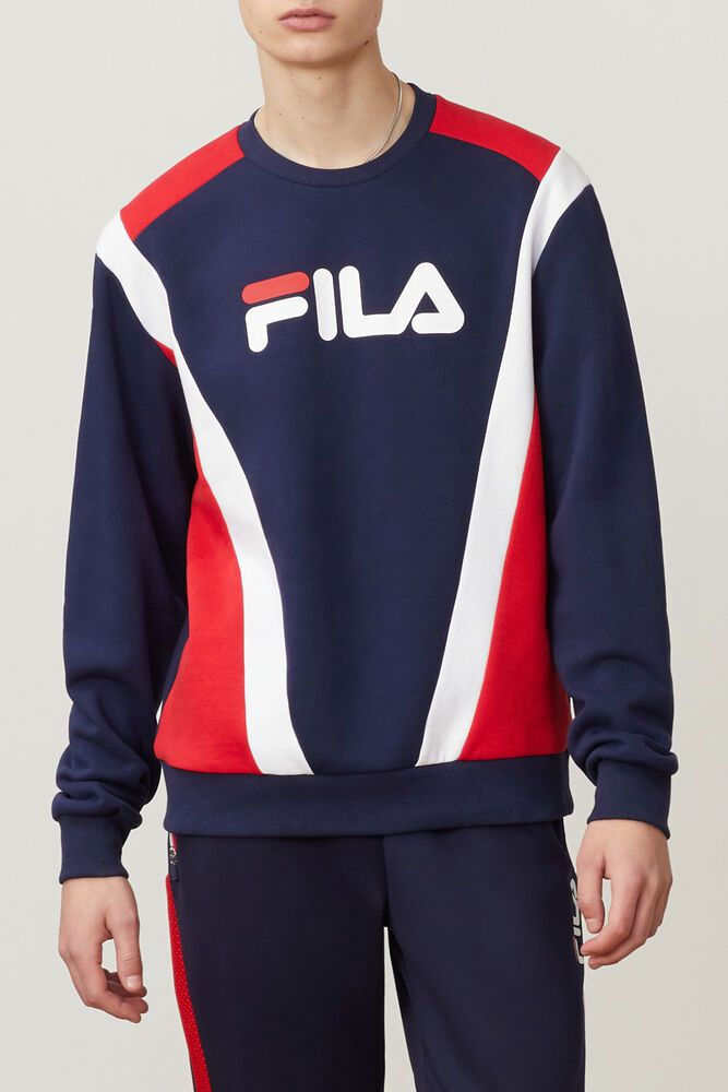 Fila Sweatshirt Juda Crew Mens Navy - India EPW-724815